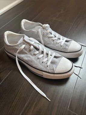 Converse Low Top Sneakers in Light Gray and White